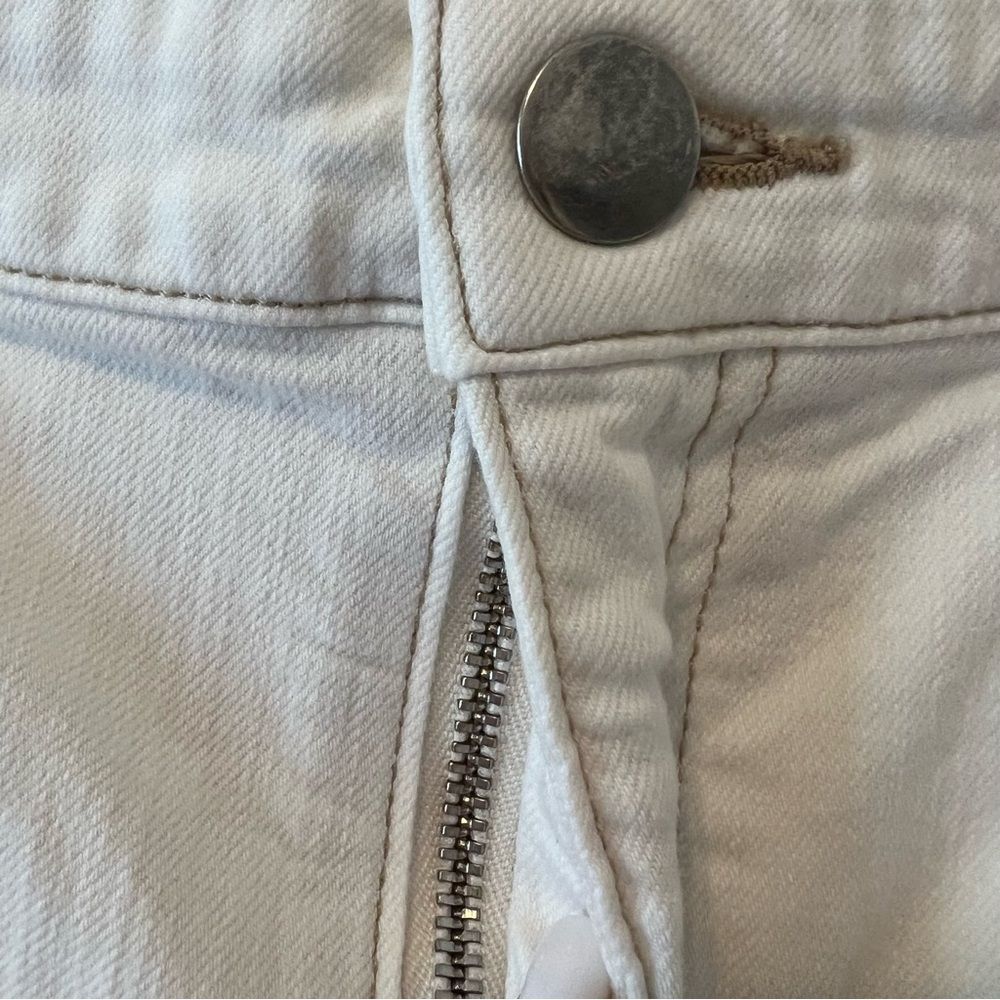 Eileen Fisher Unnat Cropped Cream Raw Hem Organic Cotton Jeans Size 6 - Picture 4 of 8